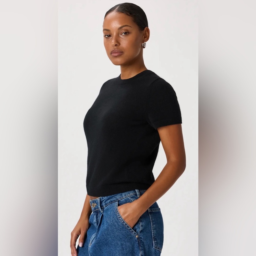 NWT Quince/Womens Cashmere Tee-Black/Size XL